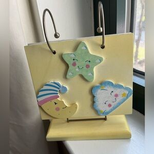 “Cute Moon, Star & Cloud Wooden Desk Decor”